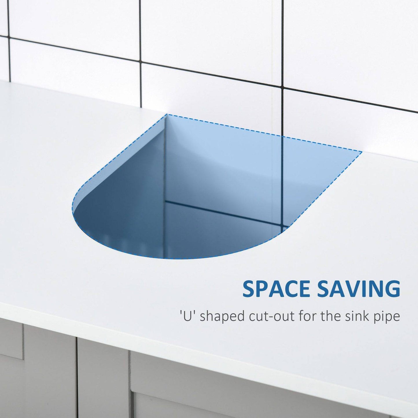kleankin Modern Under Sink Cabinet with 2 Doors