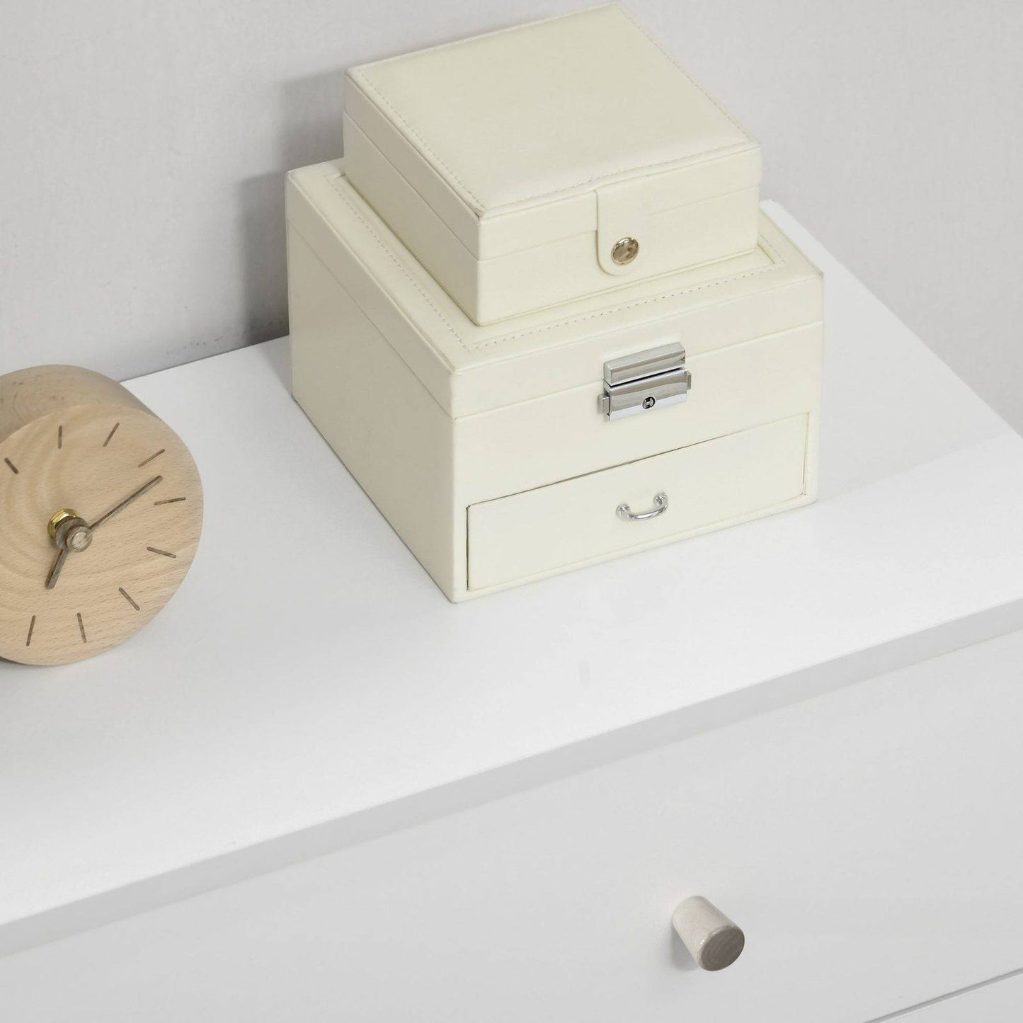 Chest Of Drawers 3-Drawer Storage Organiser Unit With Wood Legs For Bedroom Living Room White