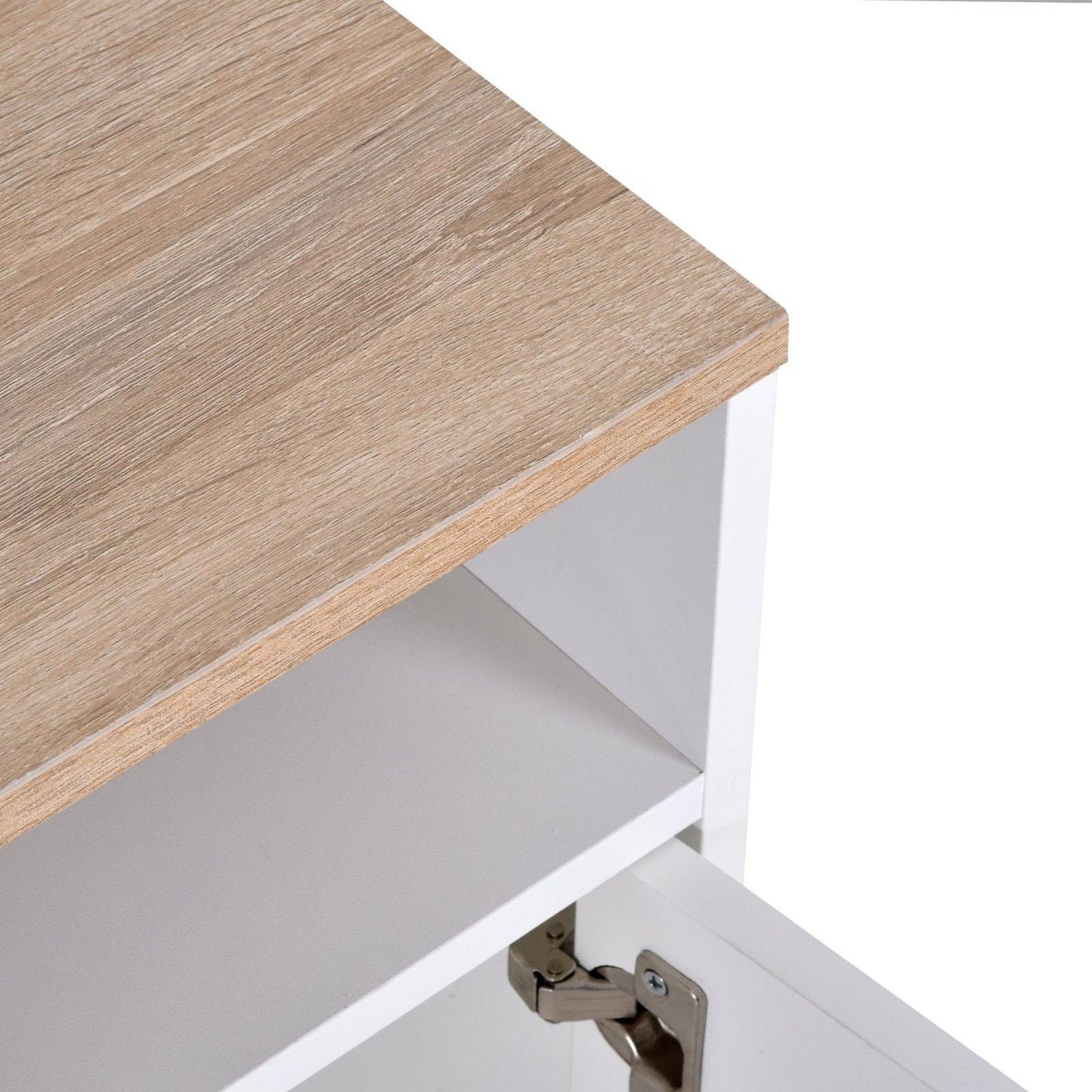 Boxy Tv Stand With Wood-Effect Table Top