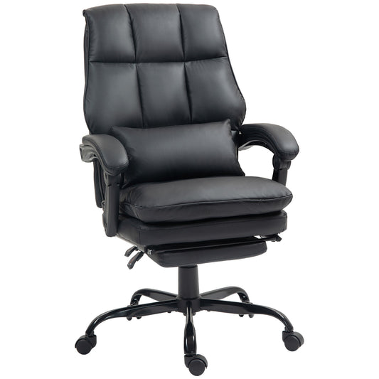 HOMCOM Executive Office Chair, PU Leather Desk Chair with Armrests