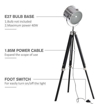 Industrial Style Adjustable Tripod Floor Lamp Searchlight Reading Lamp