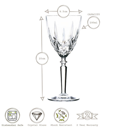 290ml Crystal Orchestra Wine Glasses - Pack of Six