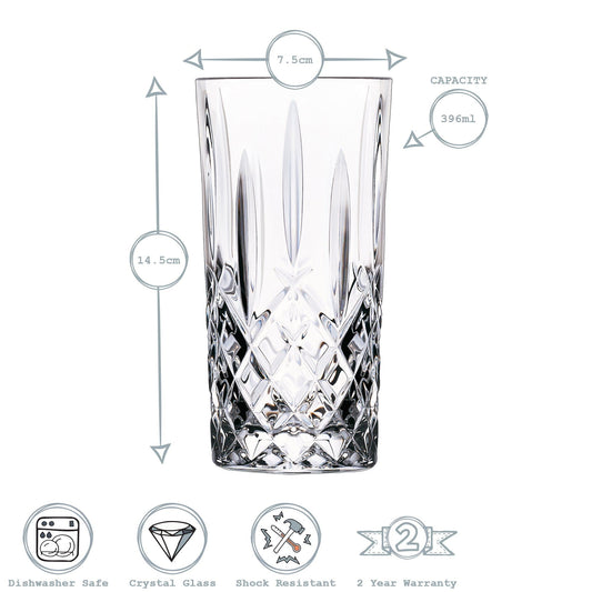 Orchestra Crystal Highball Glasses - Pack of Six