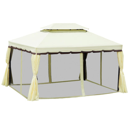 3m x 4m Vented Roof Aluminium Frame Gazebo Cream White