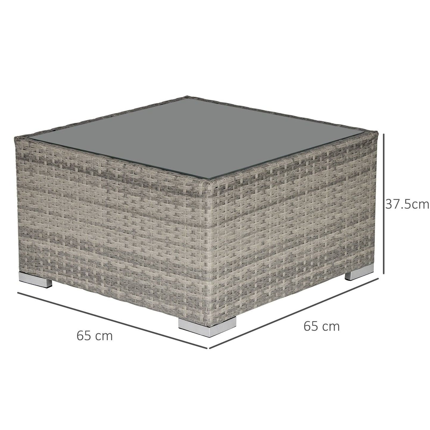 Square PE Wicker Rattan Table