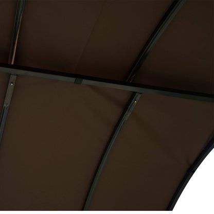 Metal Smoking Gazebo Marquee Garden Patio BBQ Tent Grill Canopy Awning Shelter - Coffee