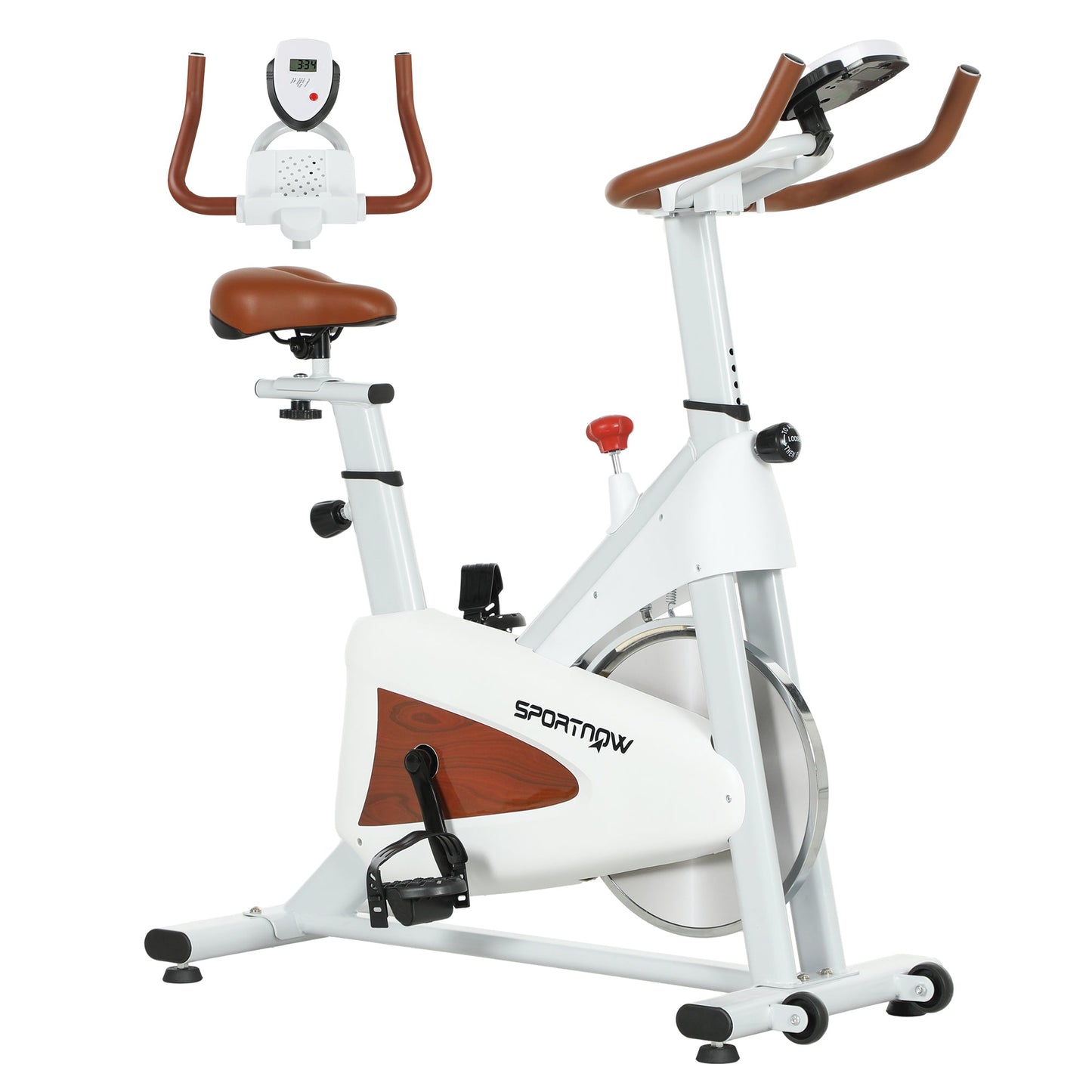 SPORTNOW Quiet Stationary Exercise Bike with Adjustable Seat