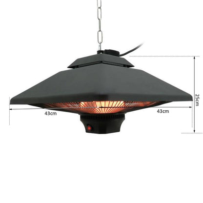 Outsunny Hanging Halogen Heater 2000 W-Black