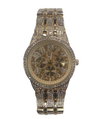 NY LONDON GENTS BLING WATCH PI-7469 GOLD