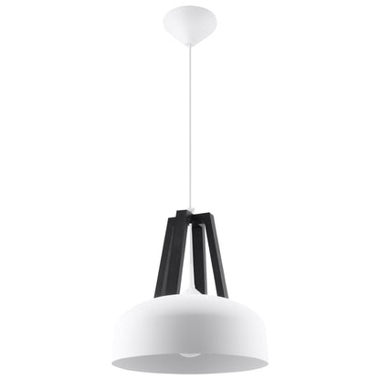 Pendant lamp steel, wood Casco modern Design E27