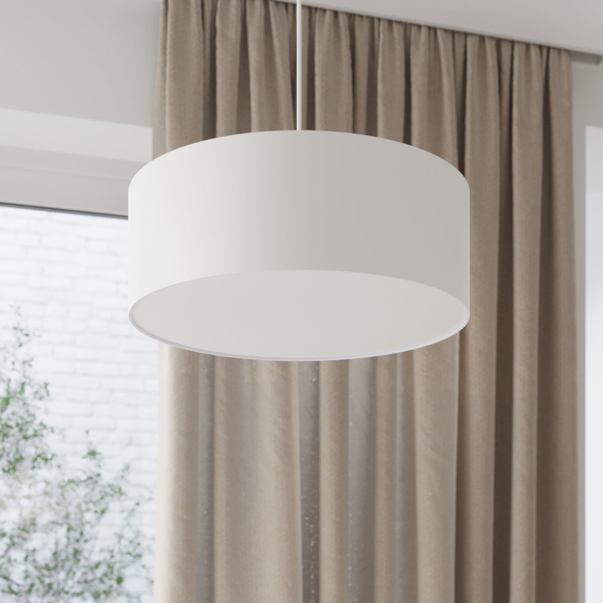 Chandelier fabric, PVC, steel Rollo minimalistic Design E27
