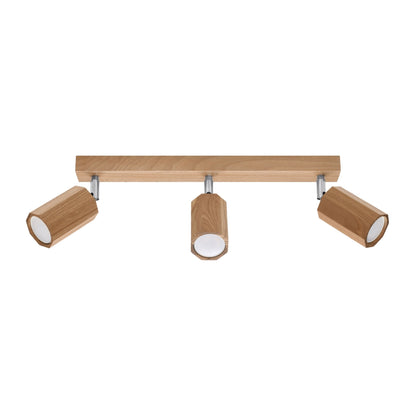 Zake Wood Bronze 3 Light Classic Ceiling Light Scandinavian Design