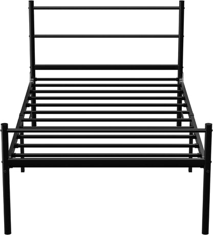 USED Extra Strong Single Metal Bed Frame In Black - Improved