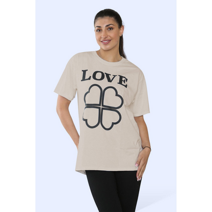 Ladies Love Printed Short Sleeve T-Shirt Top