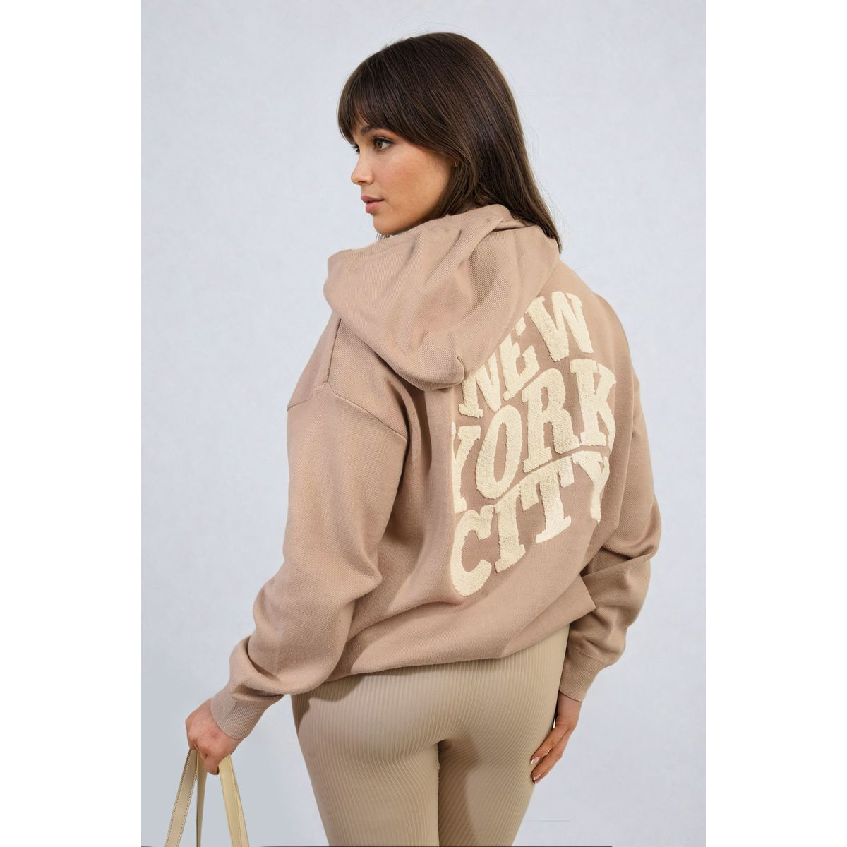 New York City Print Knitted Hoodie