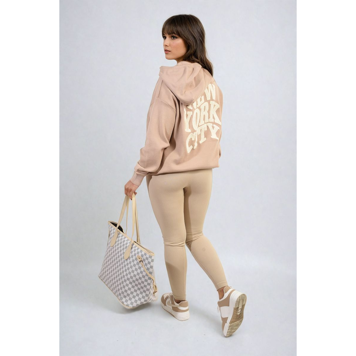 New York City Print Knitted Hoodie