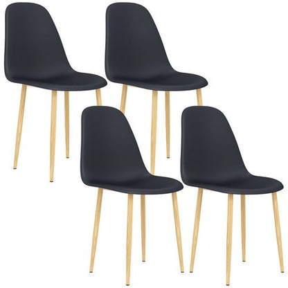 HOMCOM Dining Chairs Set of 4 w/ Curved Back, Steel Legs