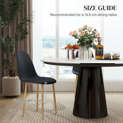 HOMCOM Dining Chairs Set of 4 w/ Curved Back, Steel Legs