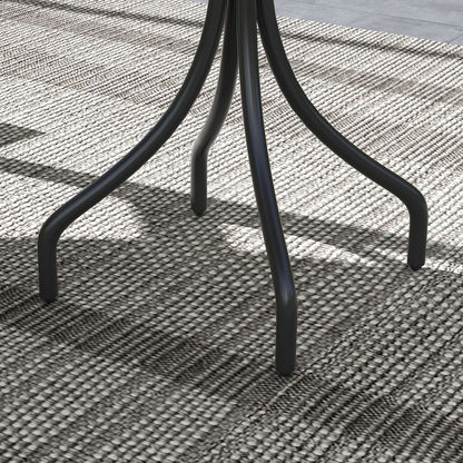 Outsunny Round Garden Table Outdoor Side Table with Steel Frame