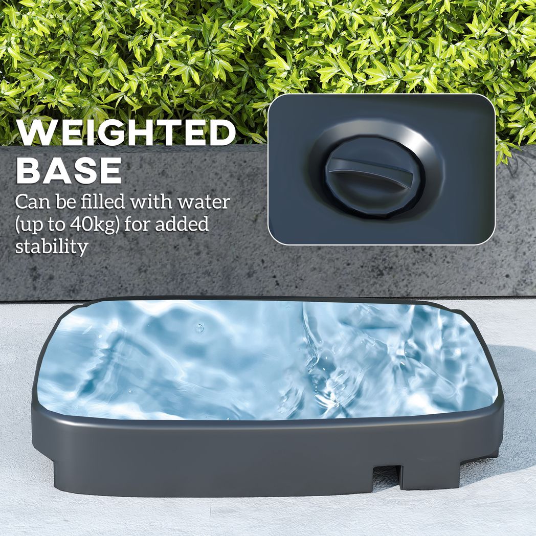 Outsunny Garden Cantilever Parasol w/ Weighted Base Tilt Crank