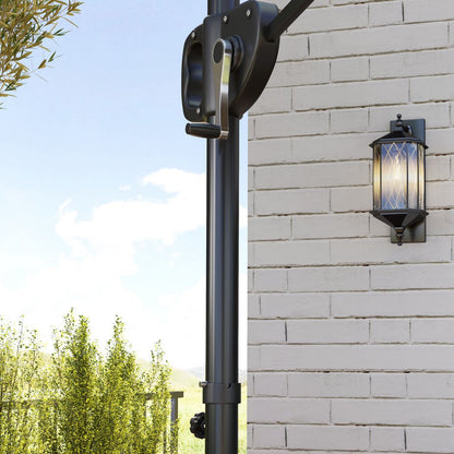 Outsunny Garden Cantilever Parasol w/ Weighted Base Tilt Crank