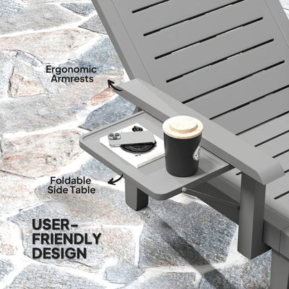 Outsunny Set of 2 Resin Reclining Sun Loungers for Garden
