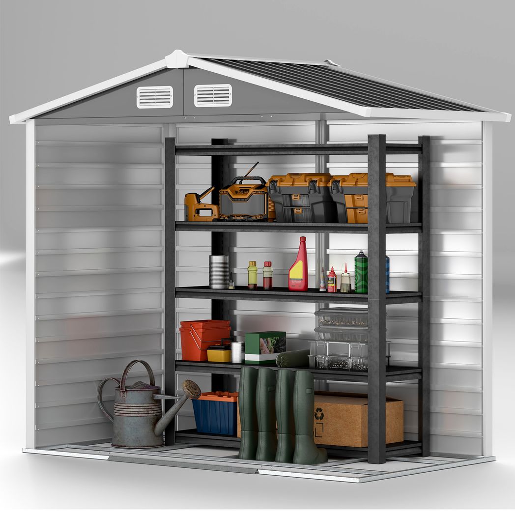 Outsunny 7 x 4ft Upgraded Metal Shed with Lock, Easy to Assemble