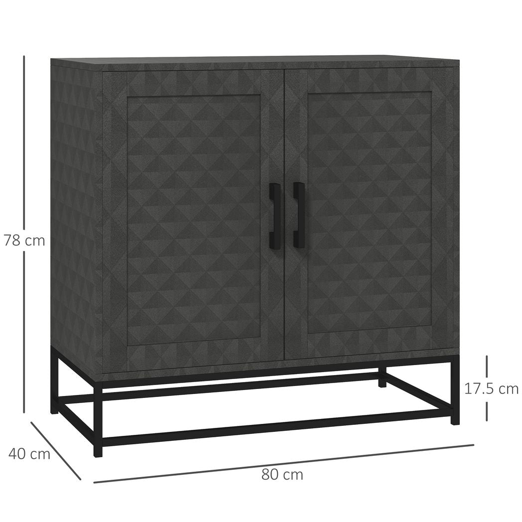 HOMCOM Modern Storage Cupboard with Adjustable Shelf and 2 Doors
