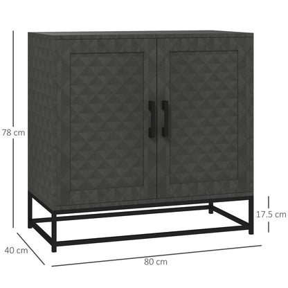 HOMCOM Modern Storage Cupboard with Adjustable Shelf and 2 Doors