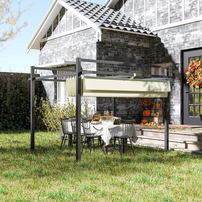 Outsunny 3 x 3(m) Pergola with Retractable Roof and Aluminium Frame