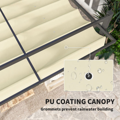 Outsunny 3 x 3(m) Pergola with Retractable Roof and Aluminium Frame