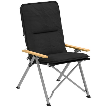 Outsunny Padded Camp Chair Outdoor High Back Folding Recliner with Bag