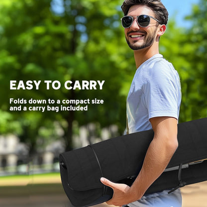 Outsunny Padded Camp Chair Outdoor High Back Folding Recliner with Bag