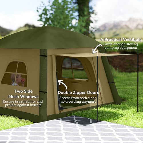 Outsunny Inflatable Camping Tent, Easy Setup 2 Man Tent