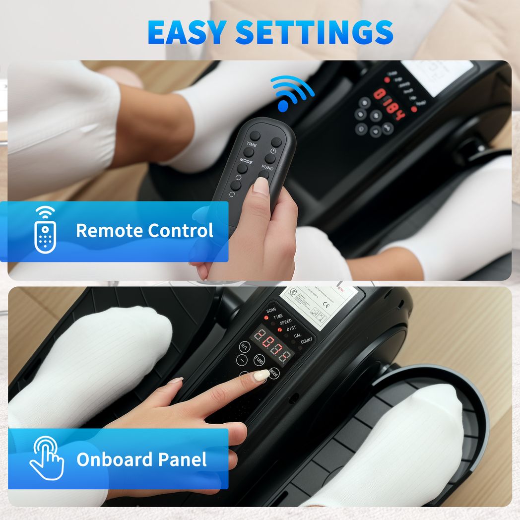 SPORTNOW Under Desk Elliptical Machine Pedal Exerciser w/ 10 Speeds