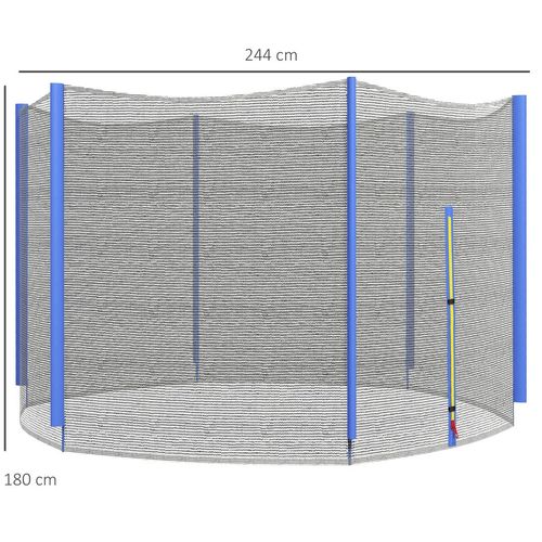 SPORTNOW 8ft Trampoline Net Replacement Safety Net with Zipped Door