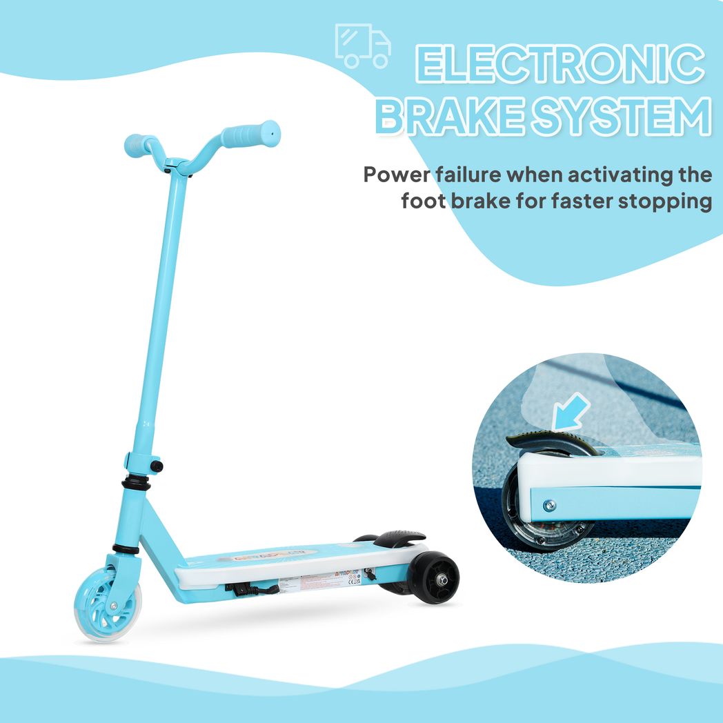 AIYAPLAY Electric Scooter for Kids 4-7, with Auxiliary Rear Wheels