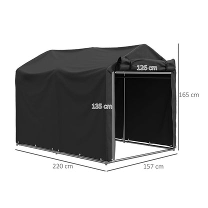 Outsunny Garden Tool Storage Shed with Roll-up Zipper Door
