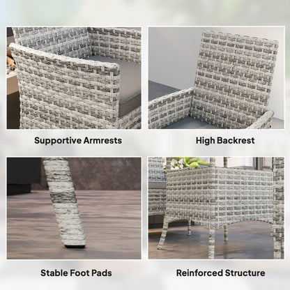 Outsunny 4 Seater Rattan Garden Furniture Set with Cushion