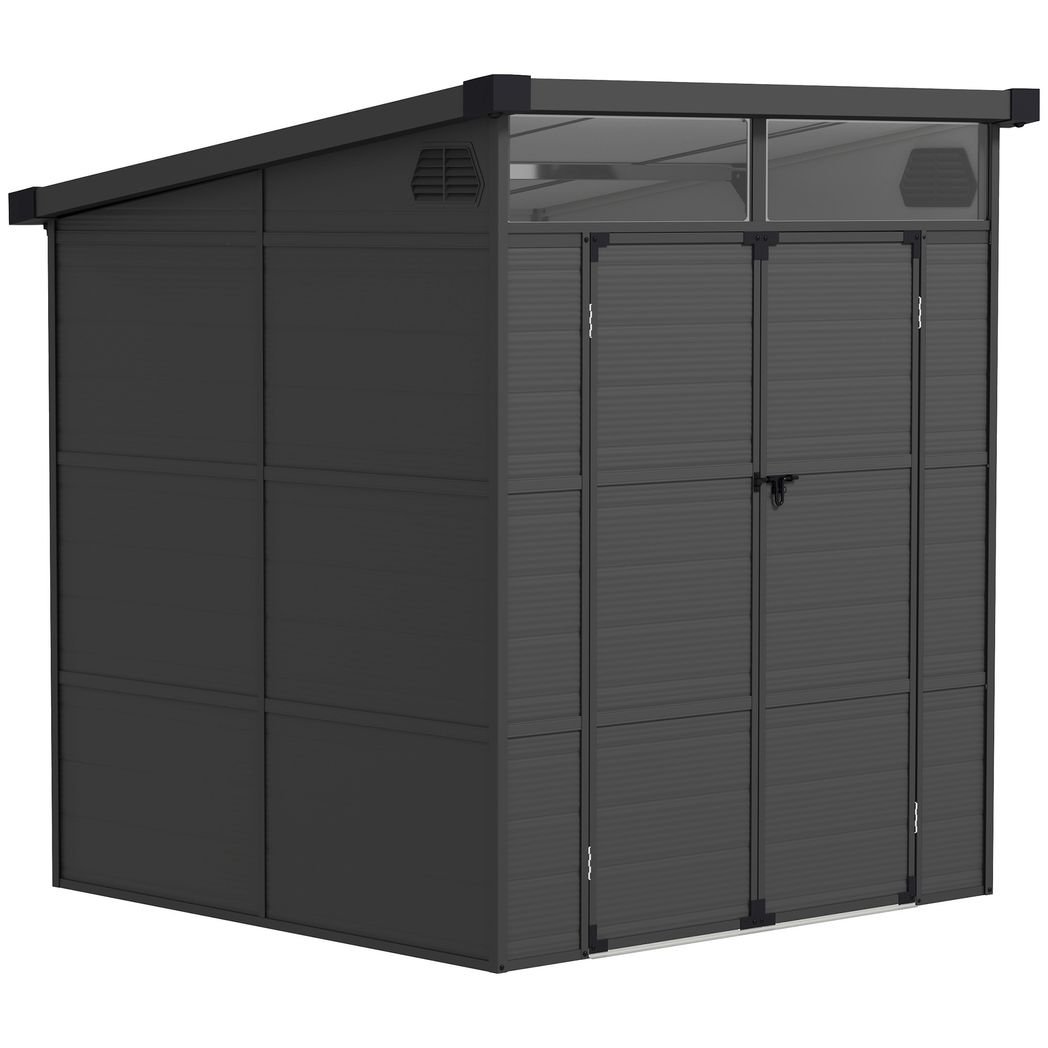 Outsunny 6 x 6ft Plastic Garden Shed with Windows and Air Vents