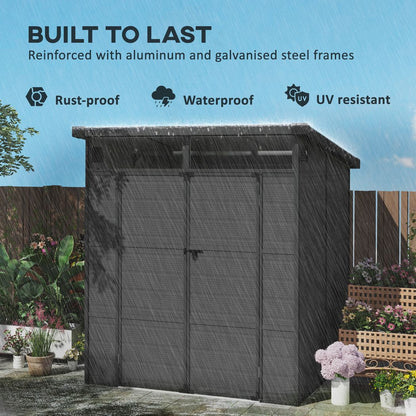 Outsunny 6 x 6ft Plastic Garden Shed with Windows and Air Vents