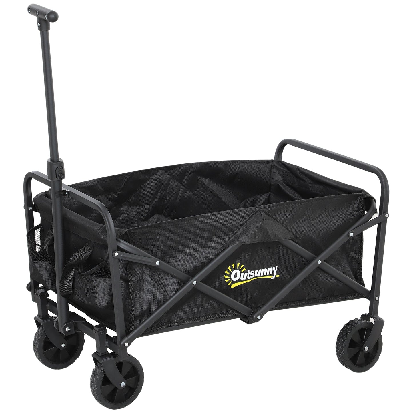 Outsunny 62L Festival Trolley, 120kg Heavy Duty Folding Trolley Cart, Black