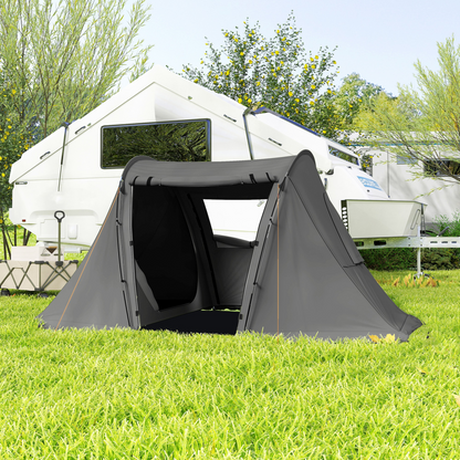 Outsunny 3 Man Camping Tent with 2 Bedrooms, 3000mm Waterproof