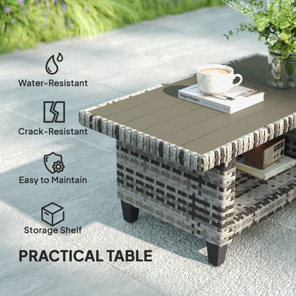 Outsunny 5 Seater Wicker Outdoor Furniture Set for Balcony