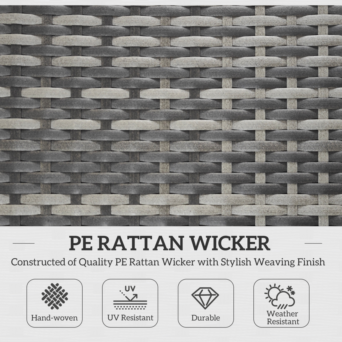 Outsunny Folding Rattan Sun Lounger with Cushion and Pillow