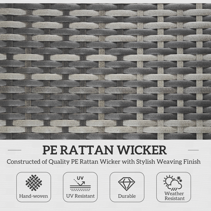 Outsunny Folding Rattan Sun Lounger with Cushion and Pillow