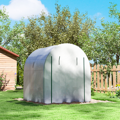 Outsunny 1.8 x 1.8 x 2m Polytunnel Greenhouse with Doors and Mesh Windows
