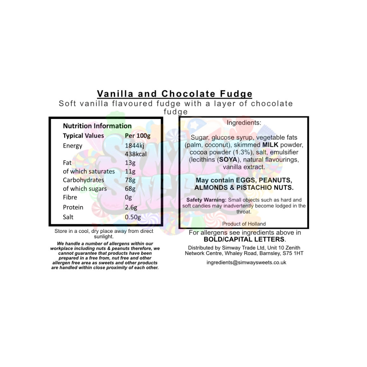 Vanilla & Chocolate Fudge Sweets