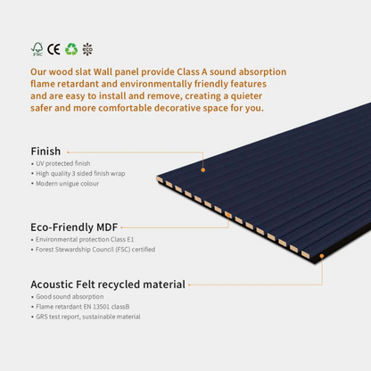 Natural & Coloured Acoustic Slatted Wall Panels