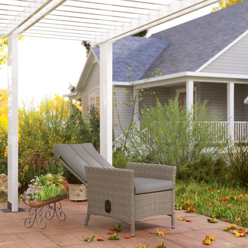 Outsunny Rattan Garden Recliner Chair with Adjustable Backrest